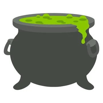 Cauldron with magic potion, vector flat design Stock Illustration