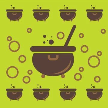 Cauldron Pattern Background Stock Illustration