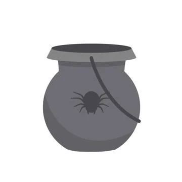 Cauldron for potion. Cauldron. Flat, cartoon, vector Stock Illustration