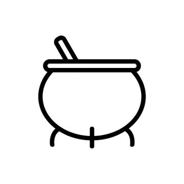 Cauldron potion icon vector. Isolated contour symbol illustration 스톡 일러스트