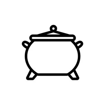Cauldron potion icon vector. Isolated contour symbol illustration 스톡 일러스트