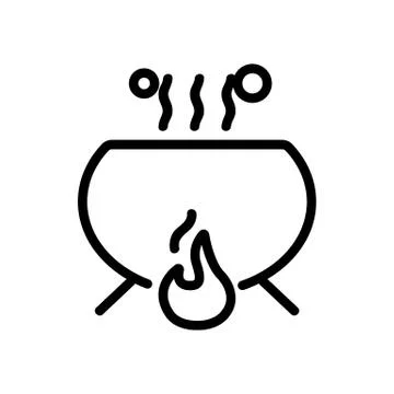 Cauldron potion icon vector. Isolated contour symbol illustration Illustration