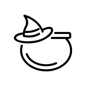 Cauldron potion icon vector. Isolated contour symbol illustration Illustration