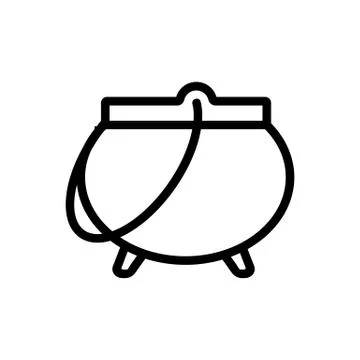 Cauldron potion icon vector. Isolated contour symbol illustration Illustration