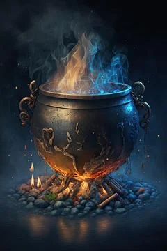Cauldron of rebirth Stock Illustration