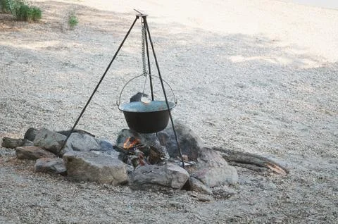 Cauldron on Tripod Stock Photos