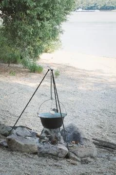 Cauldron on Tripod Stock Photos