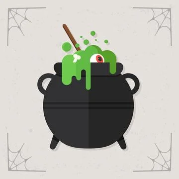 Cauldron vector halloween icon Stock Illustration