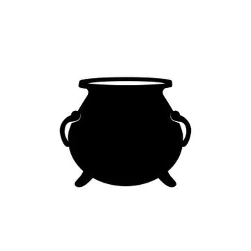 Cauldron vector icon isolated on white background. Stock Illustration