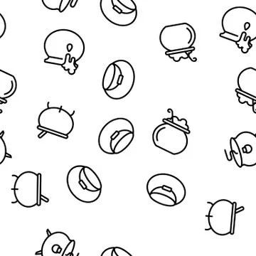 Cauldron Vector Seamless Pattern Illustrazione stock
