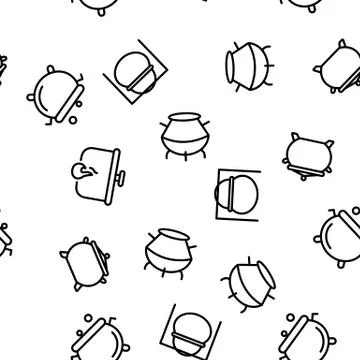 Cauldron Vector Seamless Pattern Illustrazione stock