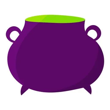 Cauldron witch halloween potion brew icon element Stock Illustration