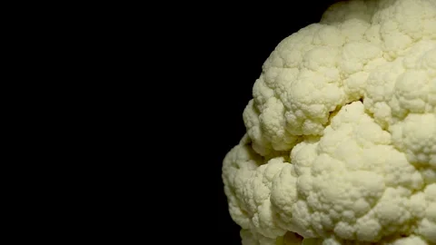 Cauliflower on black background Stock Footage 163702878