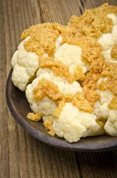 Cauliflower with breadcrumbs Stock Photos