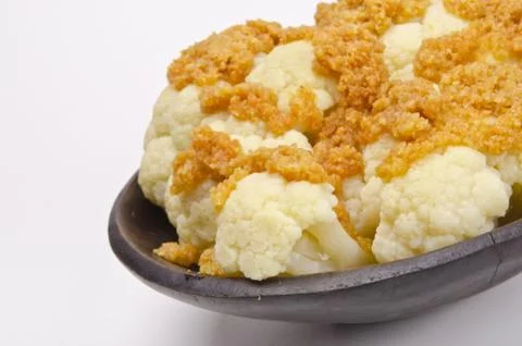 Cauliflower with breadcrumbs Stock Photos