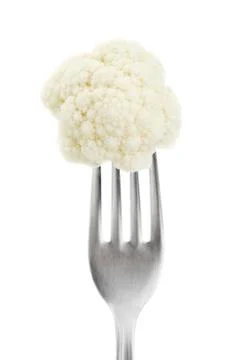 Cauliflower on fork Foto stock