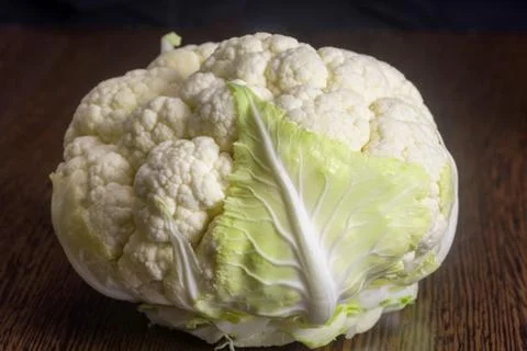 Cauliflower head on the table Stock Photos