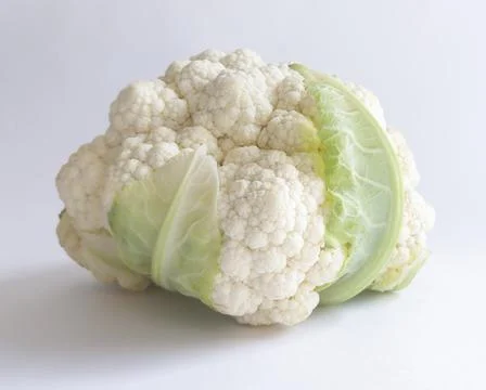 Cauliflower head on a white background. Stock Photos