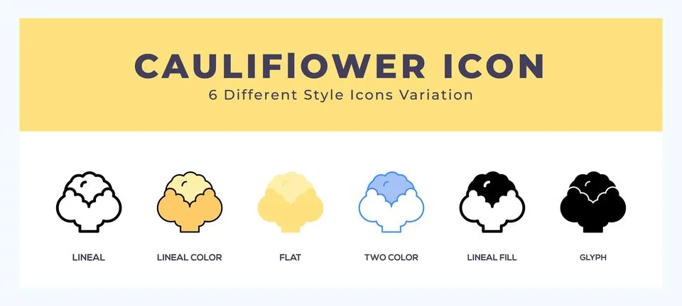 Cauliflower icon set. Design elements for logo Stock Illustration