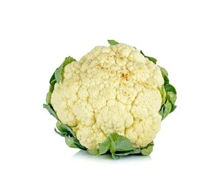 Cauliflower isolated on the white background Stock Photos