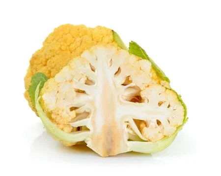 Cauliflower isolated on the white background Stock Photos