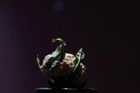 A Cauliflower in low light Stock Photos