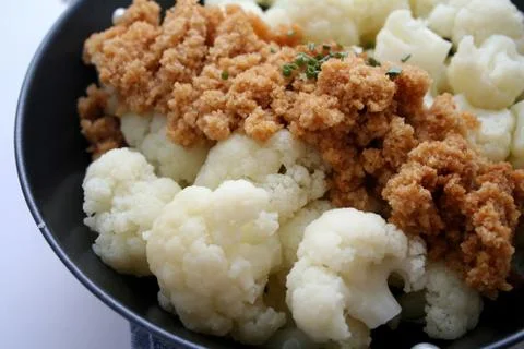 Cauliflower with paste Foto stock
