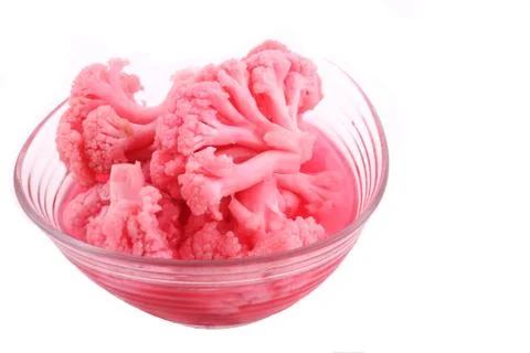 The Cauliflower Pickled On The White background Stock Photos