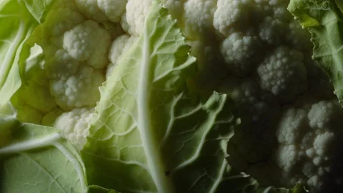 Cauliflower in rotation on black background. Stock Footage 98762608