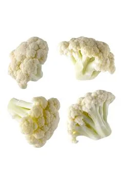 Cauliflower set isolated on a white background. Fresh white cauliflower close 写真素材