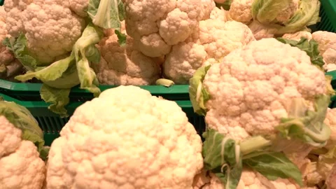 Cauliflower on the shelves of the store Stock Footage 167930716