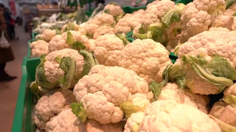 Cauliflower on the shelves of the store Stock Footage 167930832