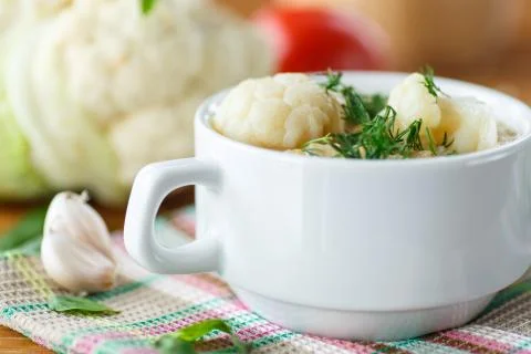 Cauliflower soup Stock Photos