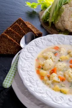 Cauliflower soup Foto stock