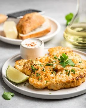 Cauliflower steaks Stock Photos