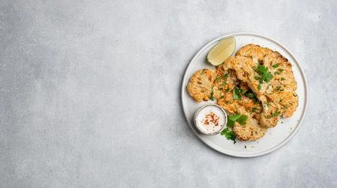 Cauliflower steaks Stock Photos
