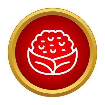 Cauliflower vegetable icon in a red circle Stock Illustration