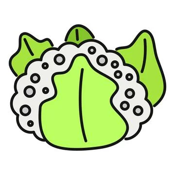 Cauliflower vegetable icon representing healthy eating and vegan diet Stock Illustration