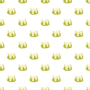Cauliflower vegetable seamless pattern background design Stock Illustration