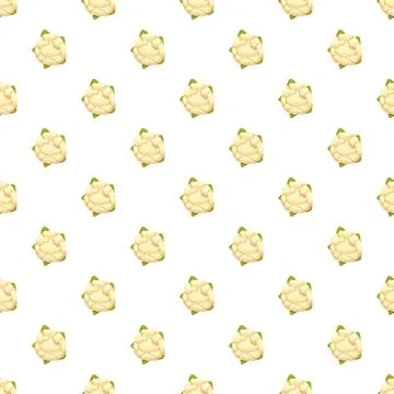 Cauliflower vegetable seamless pattern for healthy food background Stock Illustration