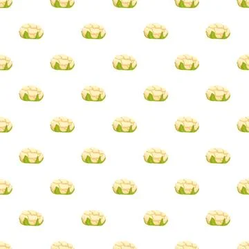 Cauliflower vegetable seamless pattern repeating white background 스톡 일러스트