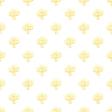 Cauliflower vegetable seamless pattern repeating white background Stock Illustration