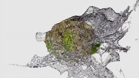 Cauliflower Water Splash on Transparent Background (Super Slow Motion) Stock Footage 145994934