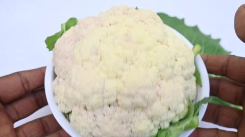 Cauliflower on white background. Stock Footage 261522368