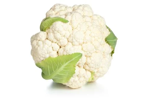 Cauliflower on white background. Studio macro shot Stock Photos