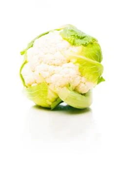 Cauliflower On White Stockfoto's