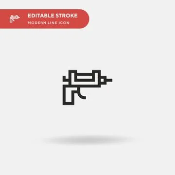 Caulk Gun Simple vector icon. Illustration symbol design template for web mob Stock Illustration