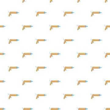 Caulking gun repeating pattern on white background Stock Illustration