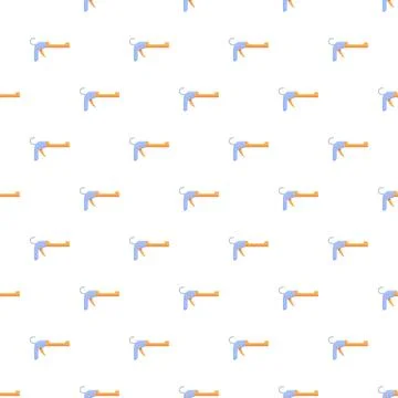Caulking gun seamless pattern for construction and home improvement Stock Illustration