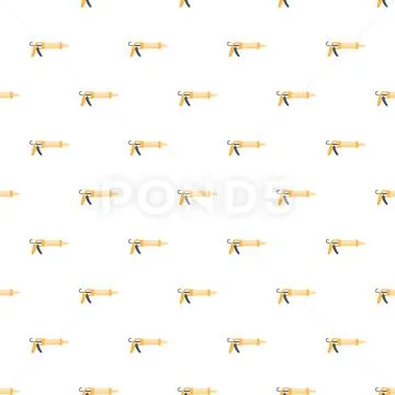 Caulking guns creating seamless pattern for construction design Stock Illustration
